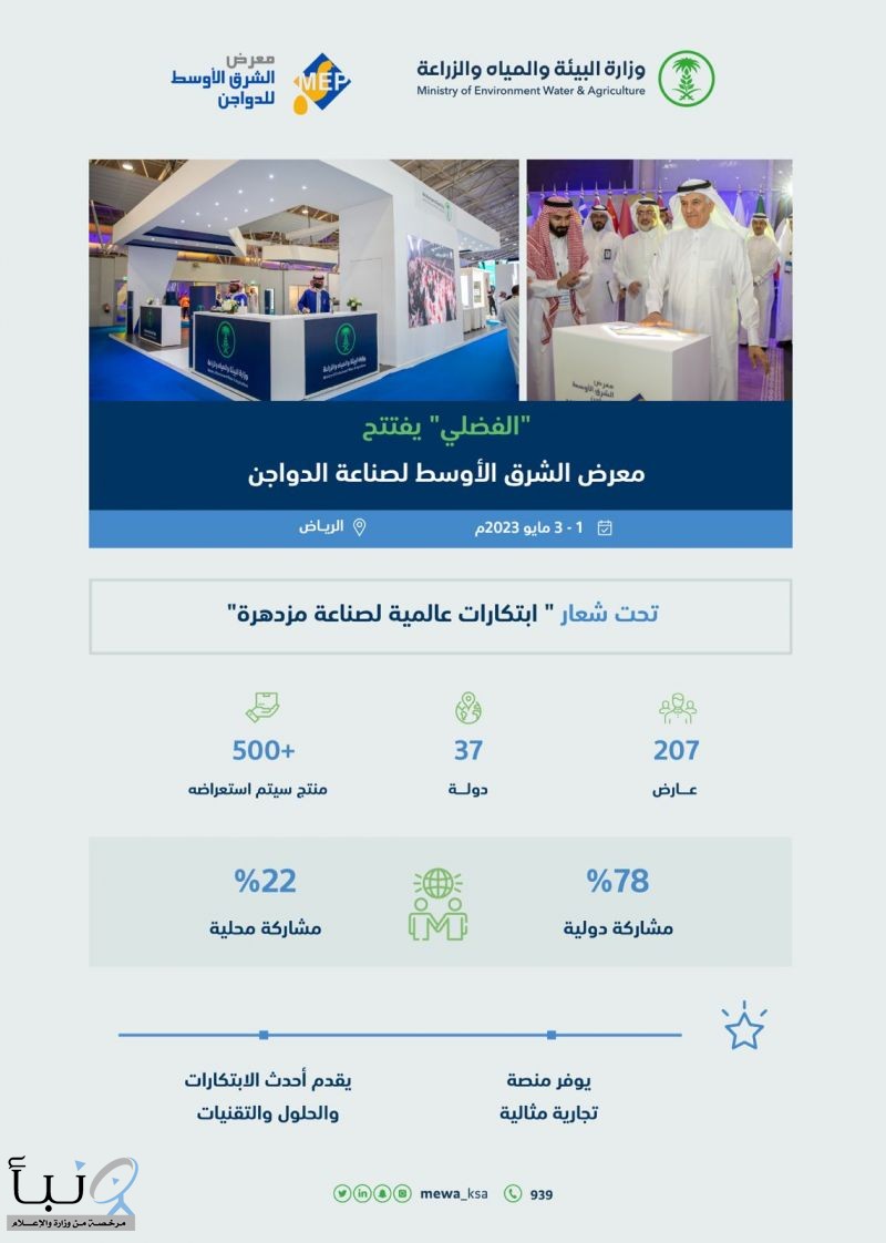 الوزير "الفضلي" يدشن معرض الشرق الأوسط للدواجن بمشاركة إقليمية ودولية واسعة