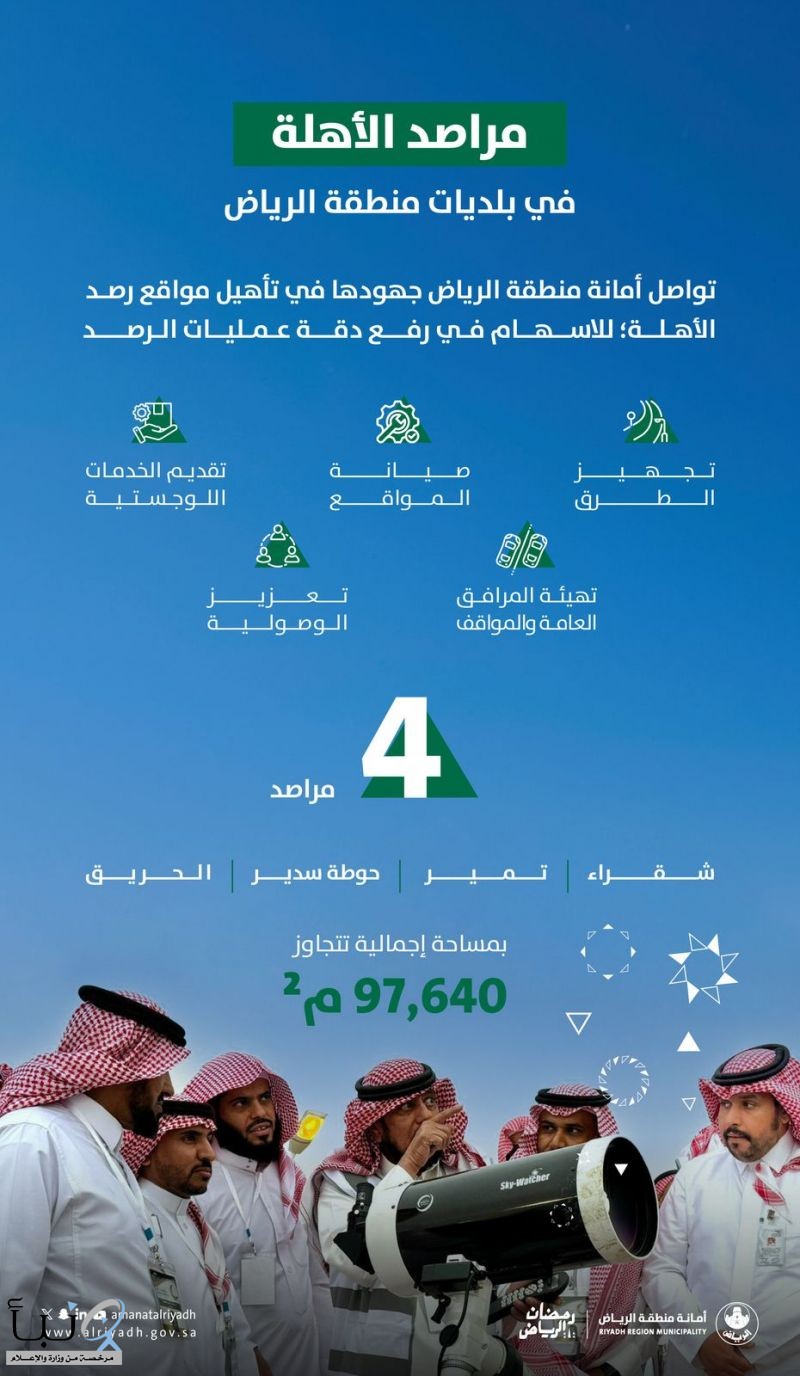 استكمال الاستعدادت لترائي #هلال_رمضان في مراصد الأهلة