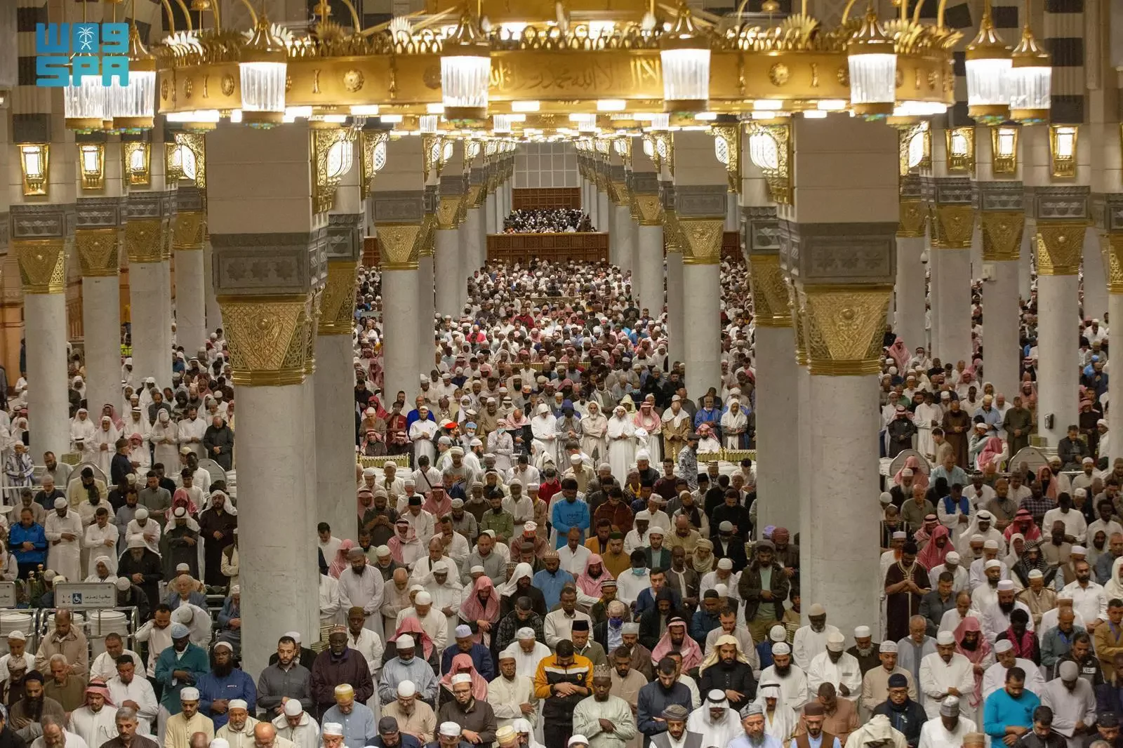 بالصور .. جموع المصلين يؤدون صلاة التهجد ليلة ٢٧ بـ #المسجد_النبوي