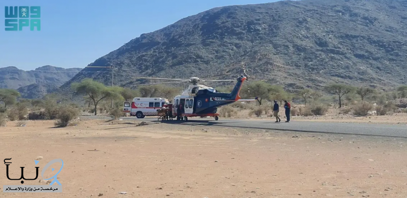 الهلال الأحمر يفعّل الاستجابة الجوية لإنقاذ مريض في قرية الشلايل بمنطقة المدينة المنورة