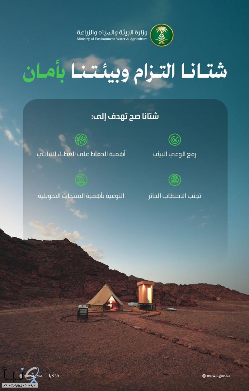 "البيئة" تطلق حملة "شتانا صح" لتعزيز الوعي المجتمعي وحماية الموارد الطبيعية مع حلول فصل الشتاء