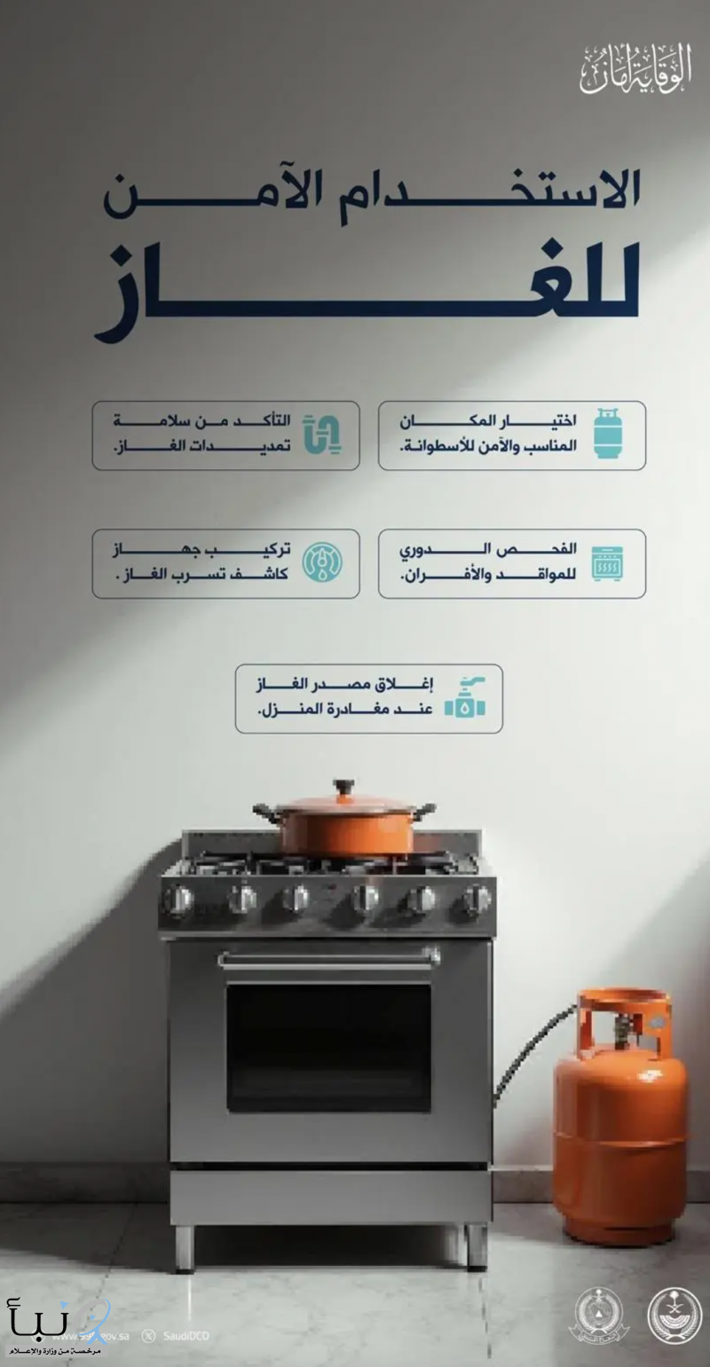 الدفاع المدني يوضّح طرق التعامل مع تسرّب الغاز