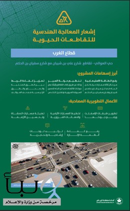 أمانة منطقة الرياض تبدأ المعالجة الهندسية لتقاطعين حيويين في قطاعي الغرب والجنوب