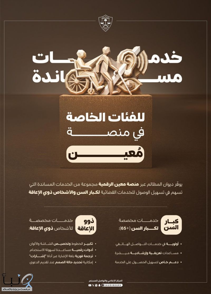 بهدف تحسين تجربة المستفيدين .. ديوان المظالم يوفّر عددًا من الأولويات والأدوات الرقمية المساندة لمساعدة الفئات الخاصة