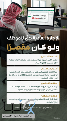 ديوان المظالم: الإجازة العادية حقٌ نظامي للموظف لا يسقطه التقصير