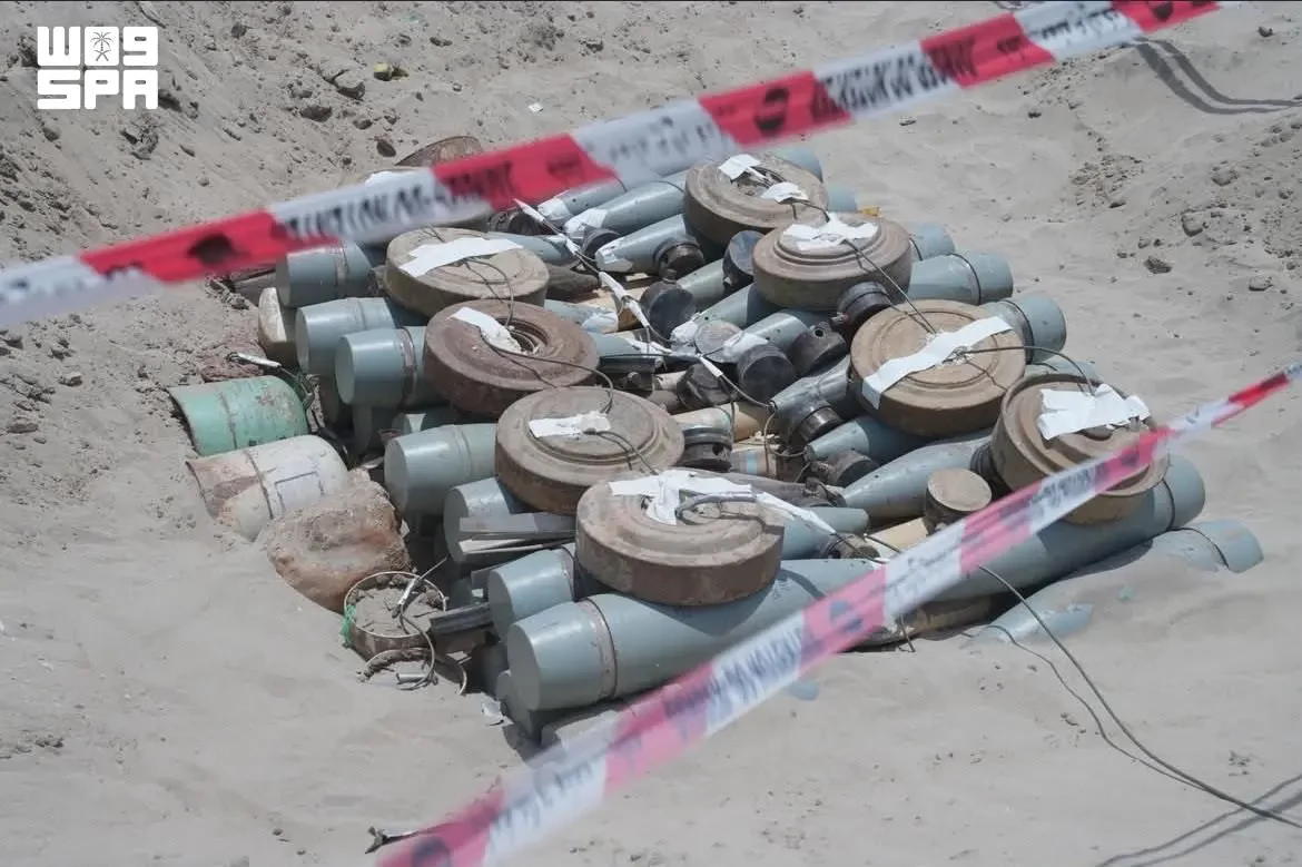 مشروع “مسام” ينتزع 1,367 لغمًا وذخيرة وعبوة ناسفة من الأراضي اليمنية خلال أسبوع