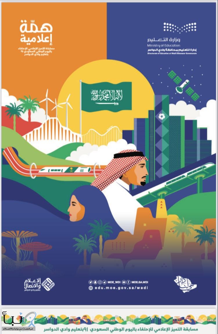 مسابقة إعلامية بتعليم وادي الدواسر ضمن فعاليات الاحتفاء باليوم الوطني الـ 91