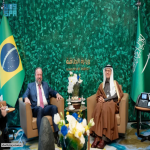 سمو وزير الطاقة يجتمع بوزير المناجم والطاقة البرازيلي