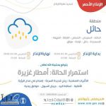 #الأرصاد ترفع درجة التنبيه للون الأحمر في حائل باستمرار الأمطار الغزيرة