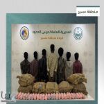 حرس الحدود يحبط تهريب 387 كجم قات و3 كجم حشيش في عسير وجازان