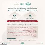 وزارة الداخلية: إصدار قرارات إدارية بحق 8 مخالفين لأنظمة الحج لنقلهم 18 شخصًا دون تصاريح