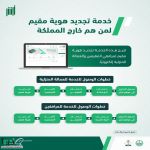 الجوازات تتيح تجديد هوية مقيم إلكترونيًا للمستفيدين الموجودين خارج المملكة عبر منصة أبشر