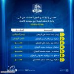 مجلس إدارة نادي #العين المعتمد من قبل وزارة الرياضة لمدة أربع سنوات (2026 - 2030)  سائلين الله عز وجل لهم التوفيق والسداد في مهمتهم لمواصلة النجاحات وتحقيق الإنجازات.